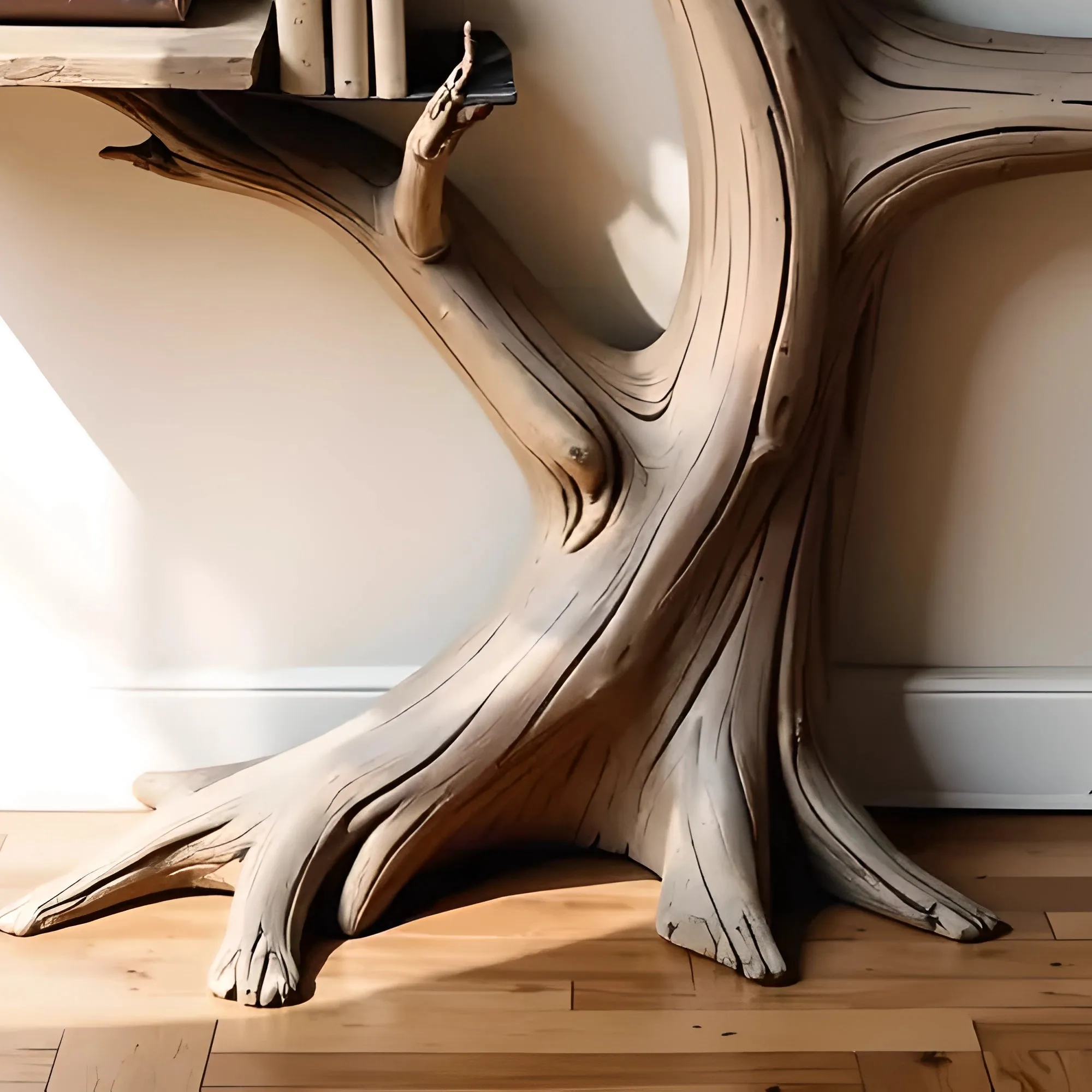 Tree Shaped Natural Wooden Shelf Decorative Souvenir and Display Rack