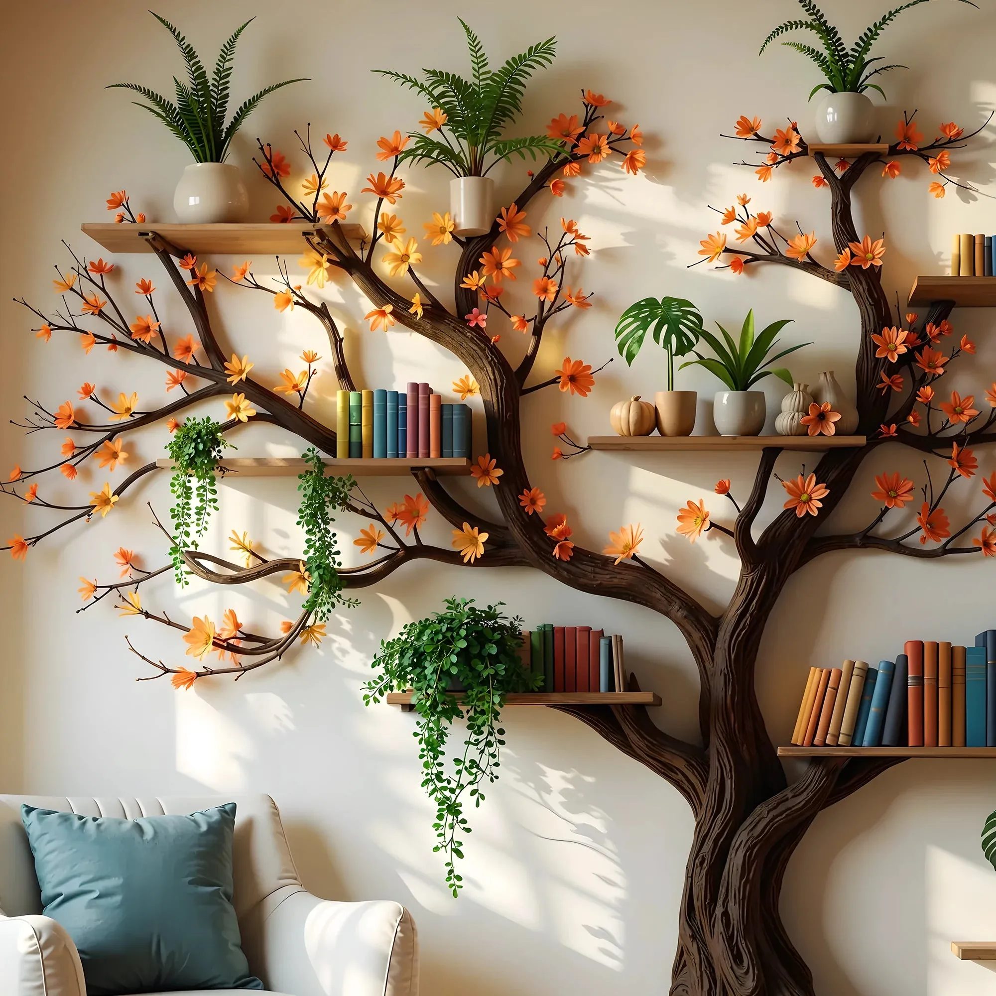 Unique Tree Shaped Wooden Shelf Creative Gift for Relatives and Friends